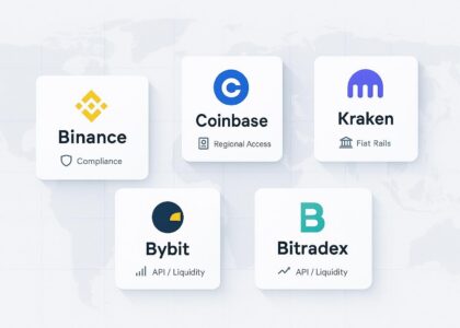 Bitradex vs Binance vs Coinbase vs Kraken vs Bybit